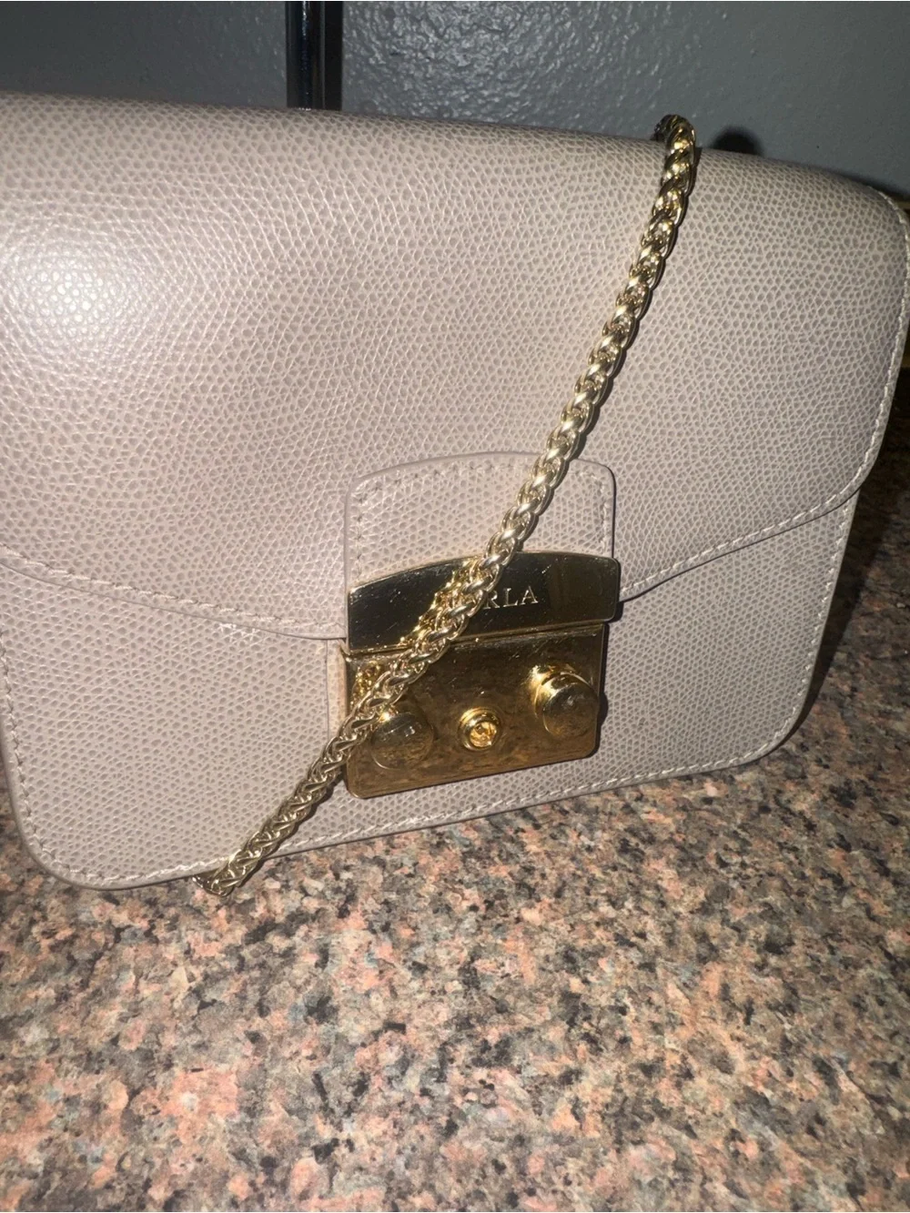 Furla Small Crossbody Bag in Light Taupe EUC